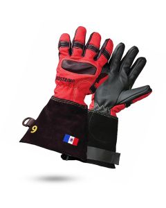 Gant pompier attaque feux cuir rouge lab&eacute;lis&eacute; S&eacute;curit&eacute; Civile ATTACK6PEOM-BSC Rostaing
