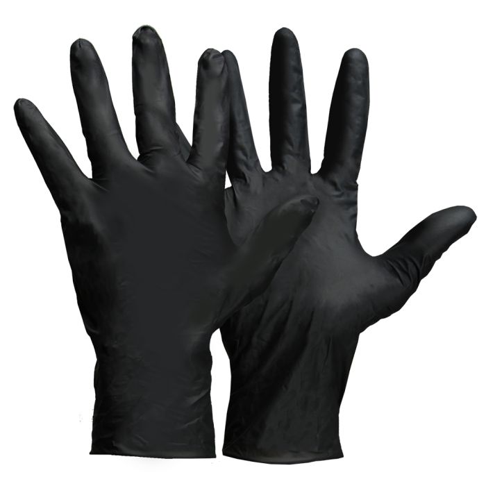 Boite de 100 gants jetables noires en Nitrile MECANO