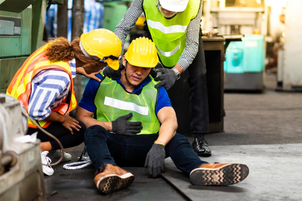 What is the procedure in case of an accident at work?